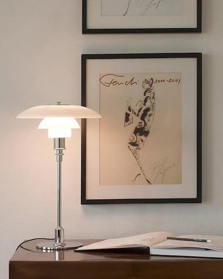 Table Lamp Glass 19 in Desk Bedroom Study 5W Warm Cool White Light | Thomler