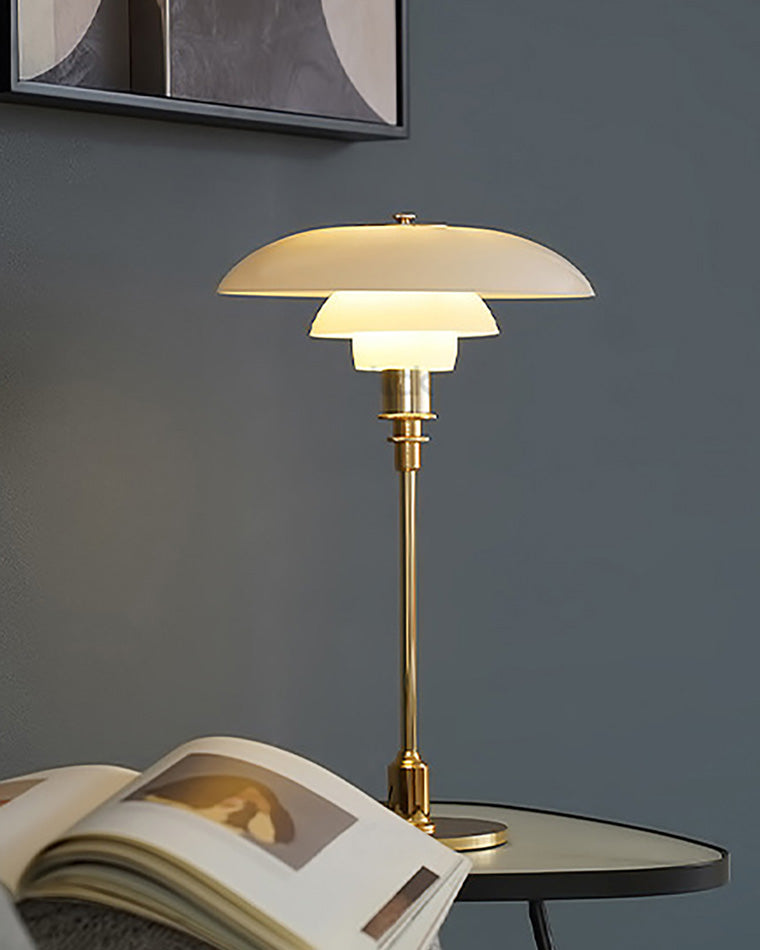 Table Lamp Glass 19 in Desk Bedroom Study 5W Warm Cool White Light | Thomler