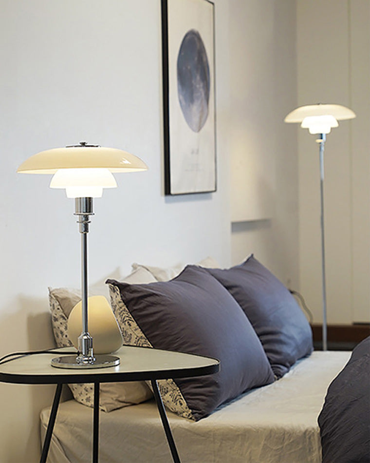 Table Lamp Glass 19 in Desk Bedroom Study 5W Warm Cool White Light | Thomler