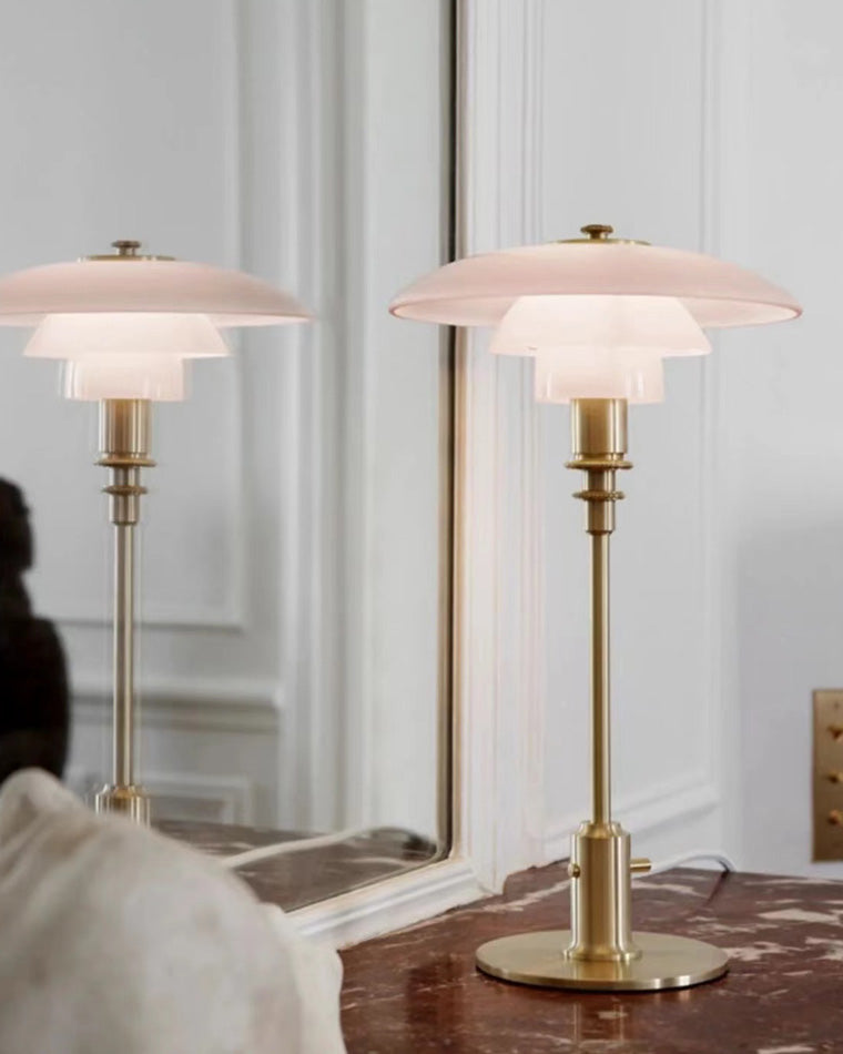 Table Lamp Glass 19 in Desk Bedroom Study 5W Warm Cool White Light | Thomler