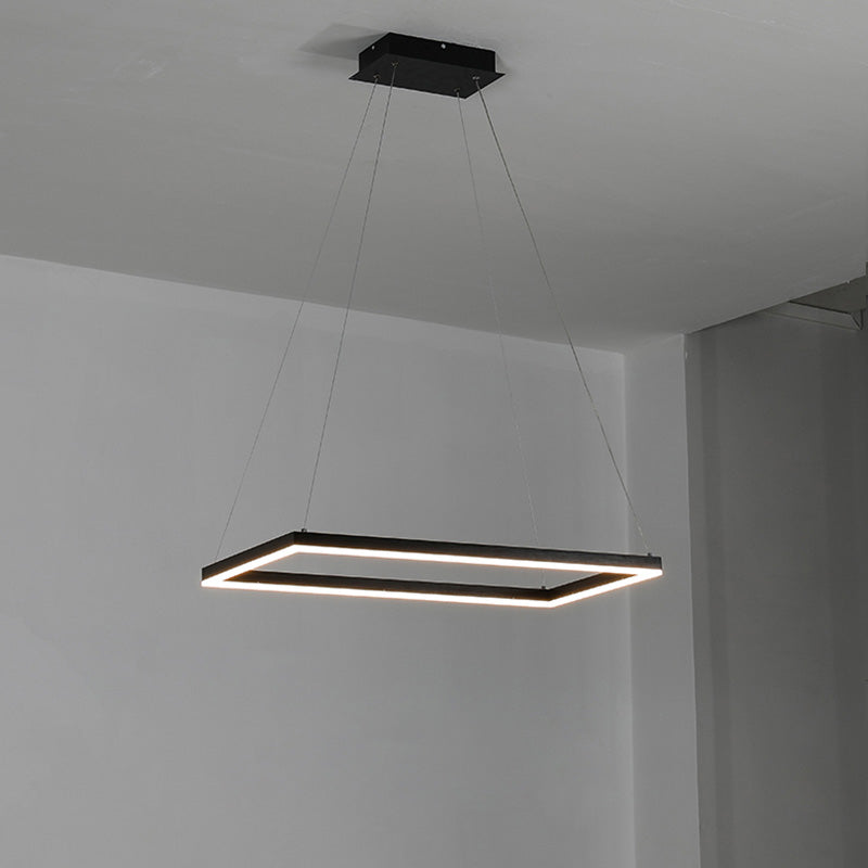 Chandelier Metal Integrated LED 47 in Adjustable Black Living Room Dining Room Pendant Light | Thomler