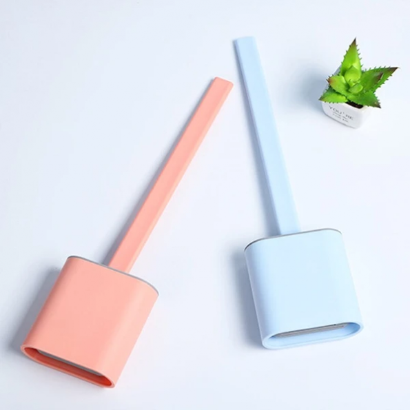 Bathroom Toilet Brush with Holder Silicone Bristles Antibacterial Floor Standing Wall Mount Non-Slip for Toilet Bowl | Thomler