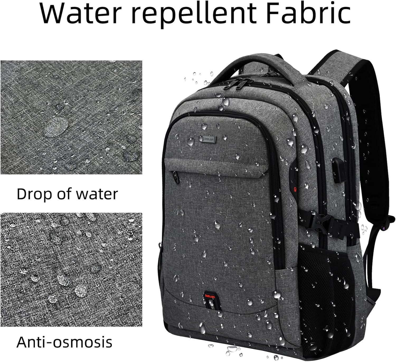 Travel Backpack with USB Charging Port for Laptops up to 17 Inches | Water-Resistant Daypack with Anti-Theft Pocket for Business Work School | Thomler