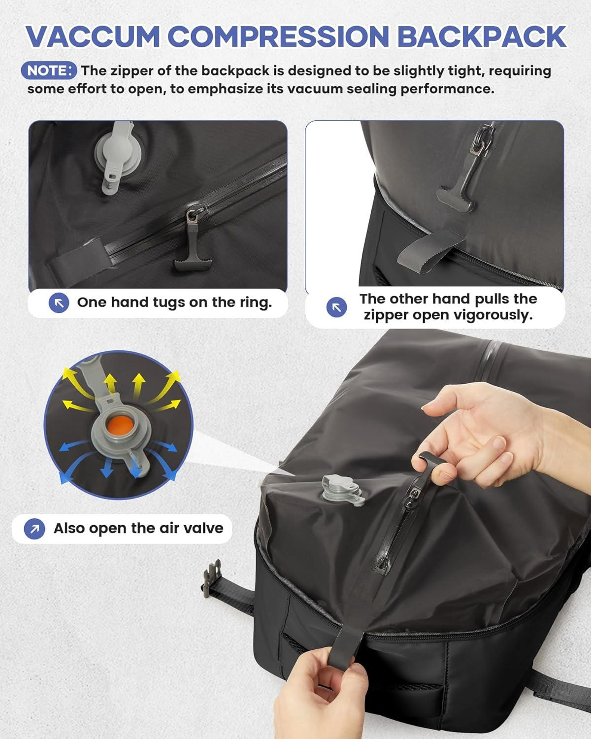 Compressible Laptop Backpack with Built-In Vacuum System for Work & Weekend Getaways | Thomler