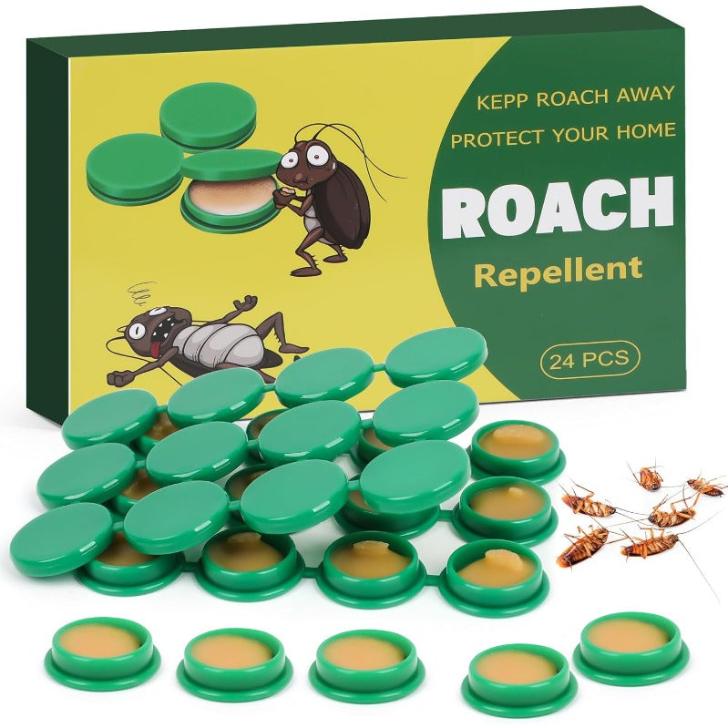 Roach Trap Station Discs for Kitchen & Bathroom – Safe Around Kids & Pets – Colony Elimination Bait – 12/24/36 Count | Thomler