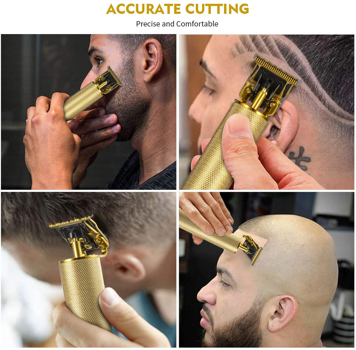Cordless Precision Hair Clipper with T-Blade for Fade Cuts, Edge-Ups, Beard Shaping & Full Body Detailing – USB Rechargeable, 6-Hour | Thomler