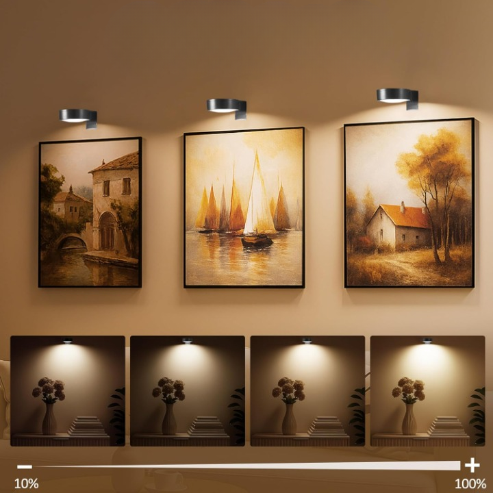 Battery-Powered Picture Light with Remote – Magnetic Mount LED Artwork Spotlight for Frames & Wall Displays | Thomler