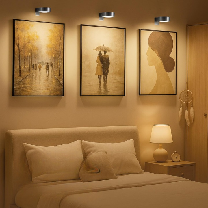 Battery-Powered Picture Light with Remote – Magnetic Mount LED Artwork Spotlight for Frames & Wall Displays | Thomler