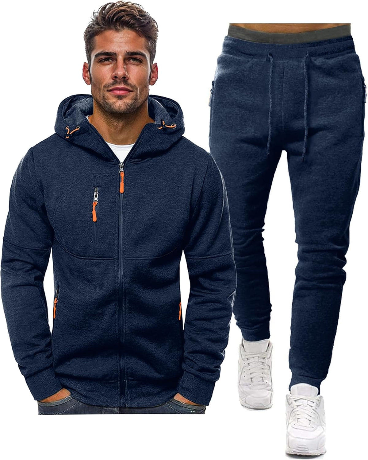 Men's Athletic Two-Piece Jogger Set with Pullover and Pants – Lightweight Breathable Tracksuit for Training, Gym & Casual Lounge Wear | Thomler