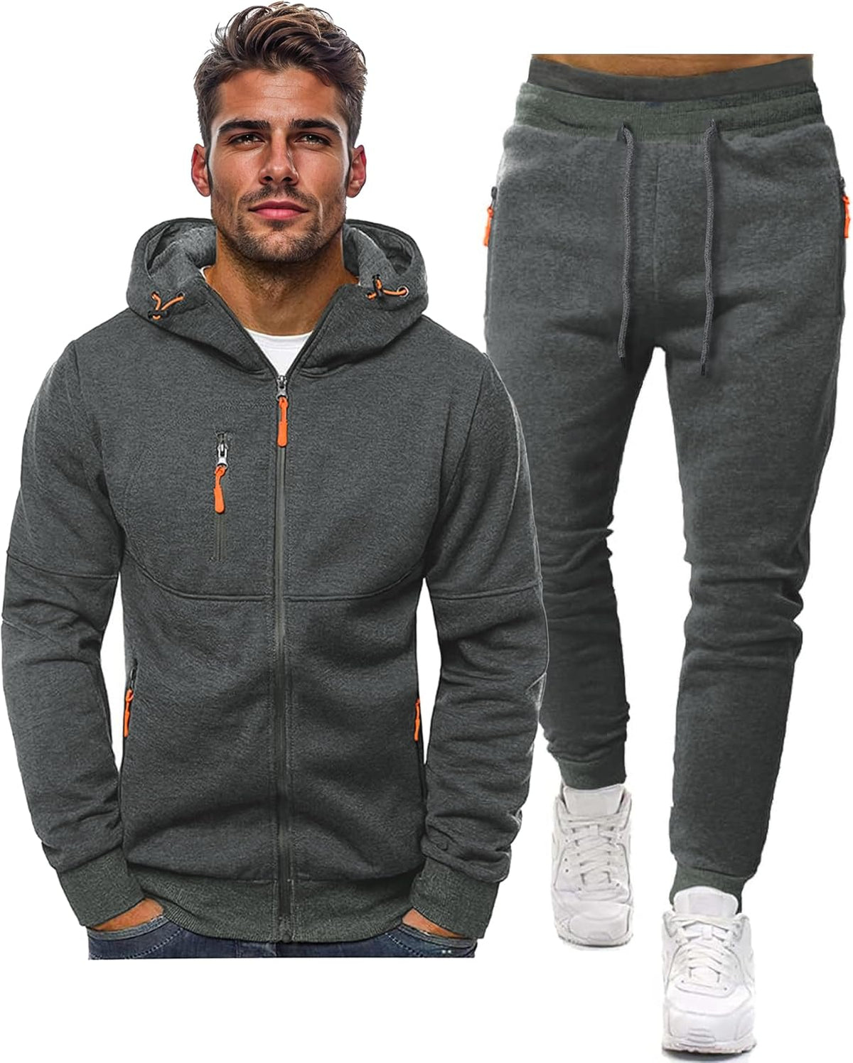 Men's Athletic Two-Piece Jogger Set with Pullover and Pants – Lightweight Breathable Tracksuit for Training, Gym & Casual Lounge Wear | Thomler