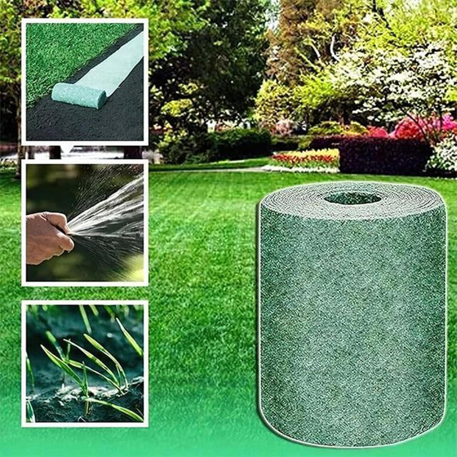 Grass Seed Mat Biodegradable 300.0 cm x 20.0 cm Lawn Repair Bare Patch Garden Seeding Roll Coverage 1.2 m² | Thomler