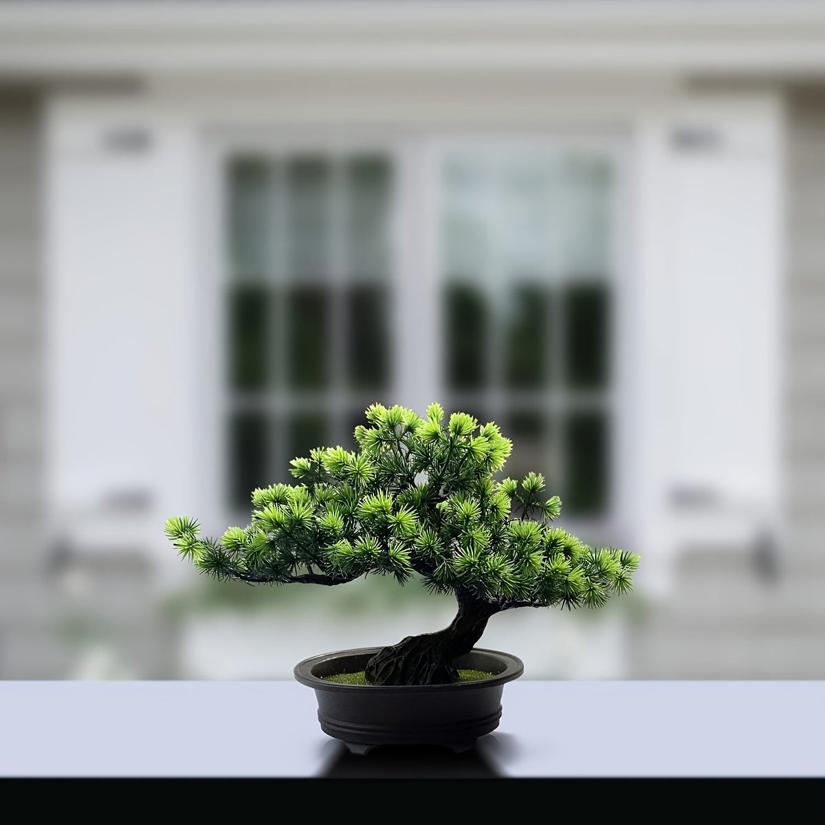 Artificial Miniature Pine Tree 9.5 Inch Tabletop Decor with Planter for Home Office Desk Shelf | Thomler