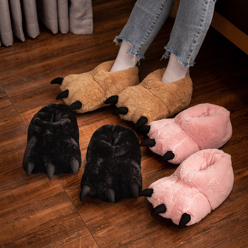 Plush Animal Paw Slippers – Soft Fluffy Claw House Shoes for Women & Men, Cozy Indoor Footwear with Cotton Lining | Thomler