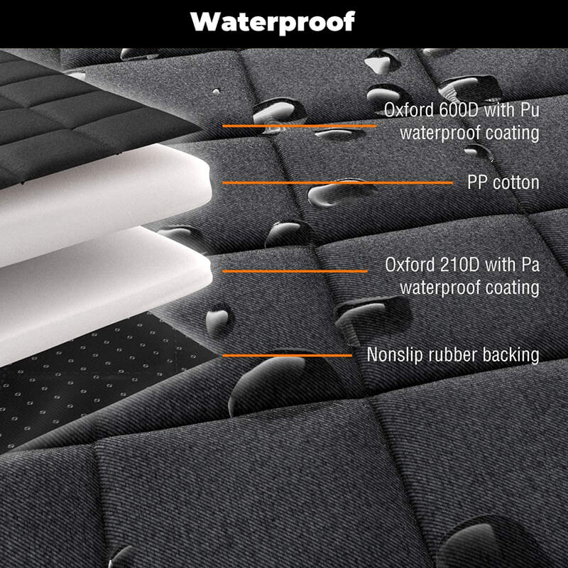 Padded Pet Car Seat Cover Protector with Bolsters for Back Seat – Quilted Waterproof Auto Bench Liner for Dogs & Cats | Thomler