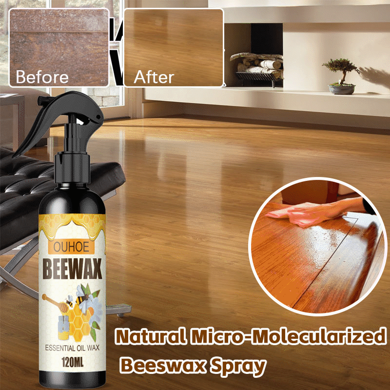 Furniture Polish Spray with Pure Beeswax for Wood Care – Restores Shine & Removes Buildup on Cabinets, Tables, Chairs – Non-Toxic Formula | Thomler
