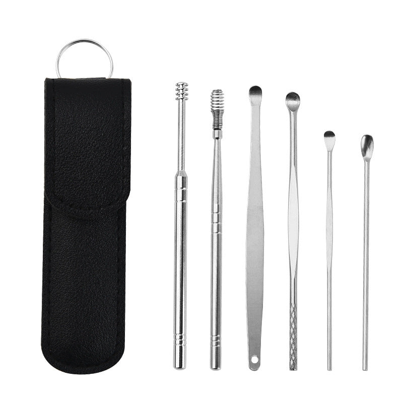 Stainless Steel Ear Cleaning Tool Set with Portable Case for Safe Wax Removal | Reusable Earwax Remover Kit for Adults and Kids | Profession | Thomler
