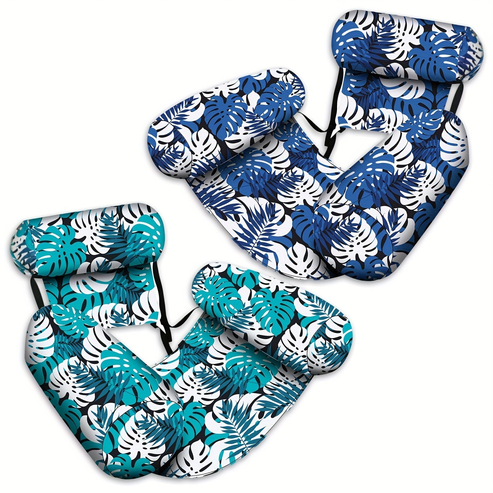 Inflatable Swimming Hammock Float for Adults – Mesh Pool Lounger with Tropical Leaf Print for Lakes, Beaches & Backyard Pools | Thomler