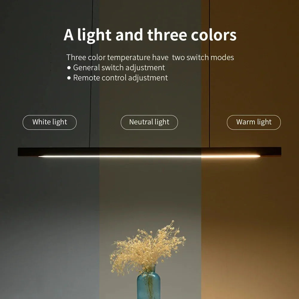 Pendant Light Wood LED 80.0 cm Linear Dining Table Kitchen Island Hanging Ceiling Lamp Dimmable Scandinavian | Thomler