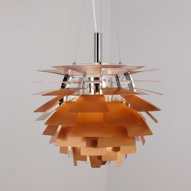 Pendant Light Metal Pinecone 20 in Adjustable Living Room Dining Area Chandelier Decorative Ceiling Fixture | Thomler