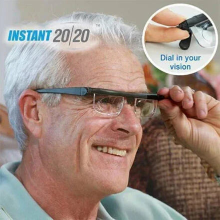 Dial-Adjustable Reading Glasses with Variable Focus Lenses for Near and Far Vision Clarity | Thomler