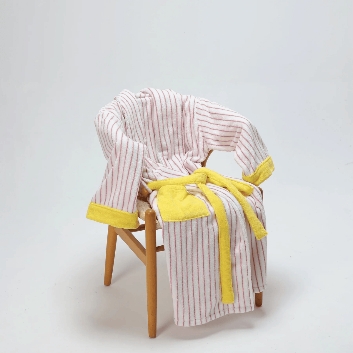Organic Cotton Striped Terry Robe for Women – Soft Jacquard Loungewear Bathrobe with Coordinated Two-Tone Colors for Everyday Comfort | Thomler