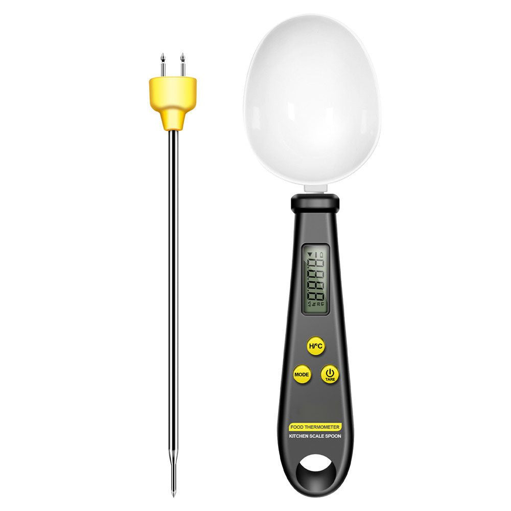 Handheld Digital Weighing Spoon with Built-In Temperature Probe for Cooking & Baking | Thomler