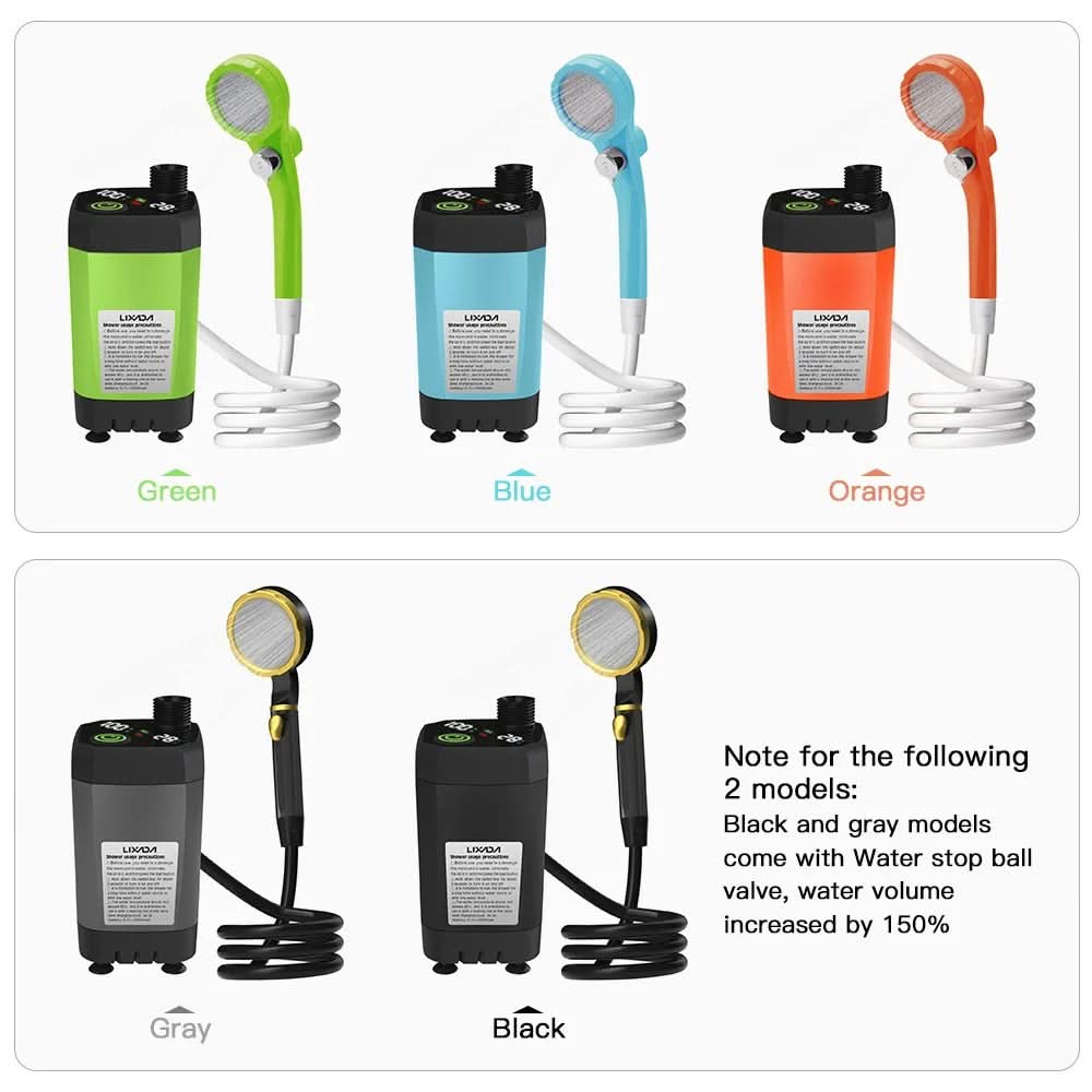 Rechargeable Camp Shower Pump with Digital Screen for RV & Outdoor Travel | Thomler