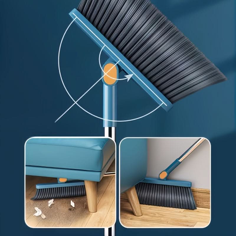 Upright Sweep & Scoop Set with Extended Handle for Floors & Tile – Standup Design, Pet Hair Pickup, Space-Saving Storage | Thomler