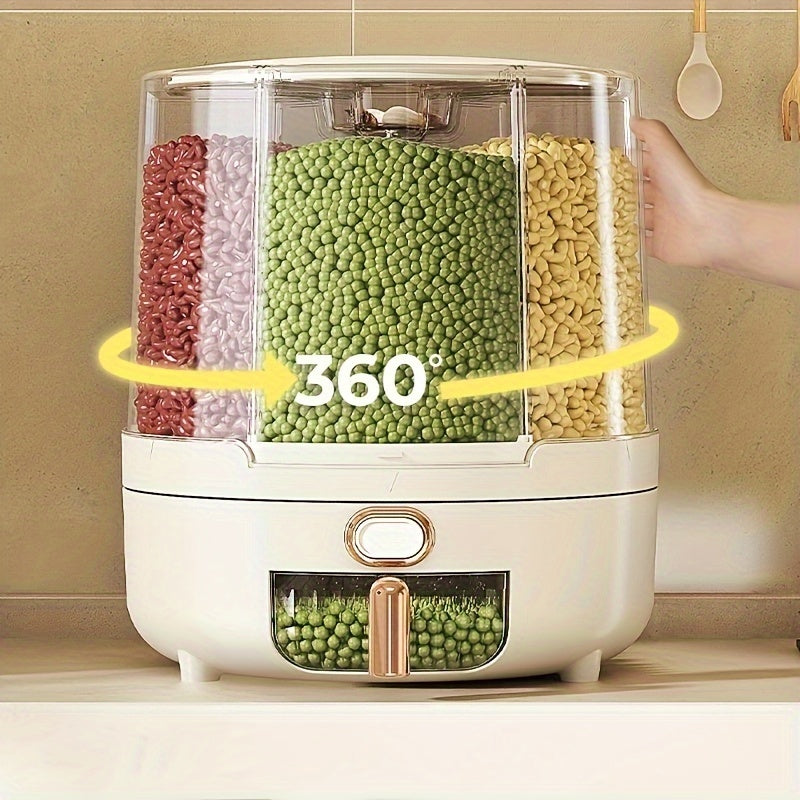 Spin-Top Dry Food Canister Set with Push-Button Dispenser for Rice, Flour, Pasta & Cereal | Kitchen Pantry Organization | Thomler