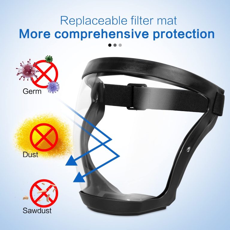 Clear Vision Safety Face Shield Anti-Fog Full Face Protection Visor for Woodworking DIY Construction Workshop Tasks Reusable Guard | Thomler