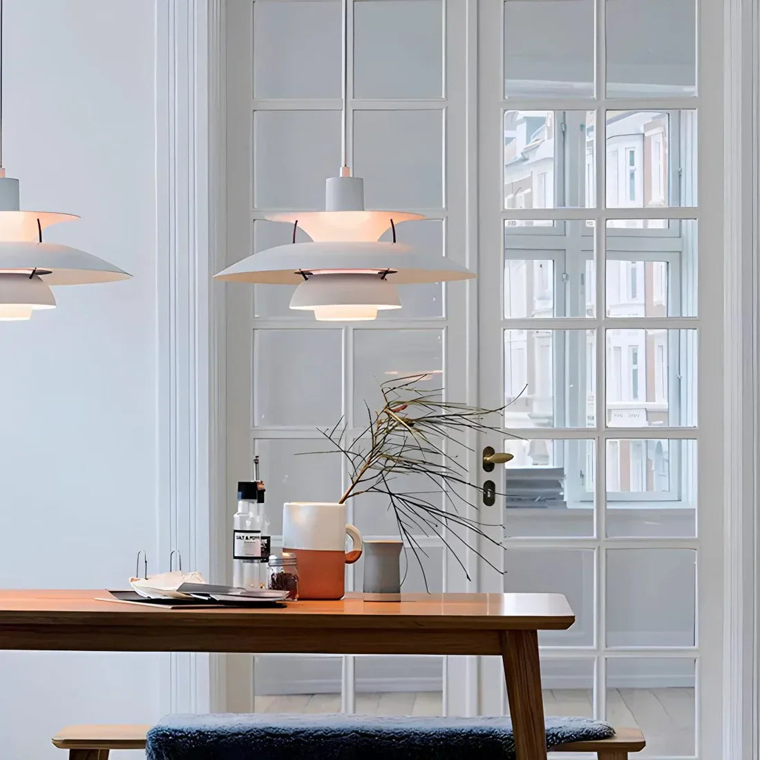 Pendant Light Alloy E27 Green Dining Room Scandinavian Layered Ceiling Hanging Living Room Ambient Lighting | Thomler