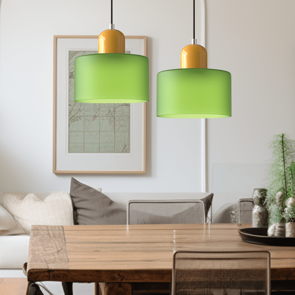 Handwoven Glass Pendant Light Bauhaus Style Indoor Hanging Lamp Adjustable Cable for Dining Room Kitchen Home Office | Thomler