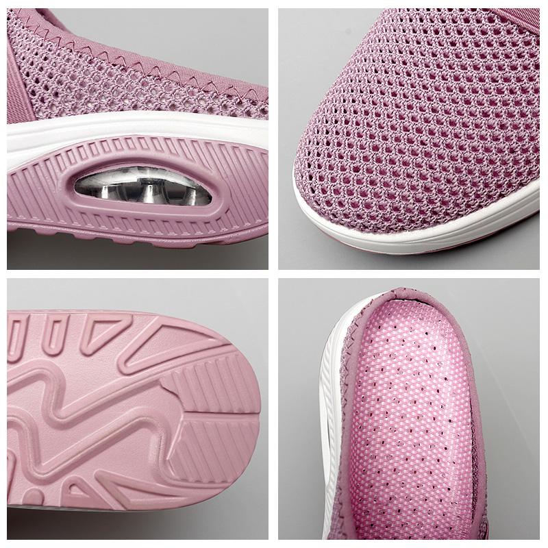 Cushioned Slip-On Sneakers with Arch Support for All-Day Walking Comfort Women's Breathable Mesh Athletic Shoes | Thomler