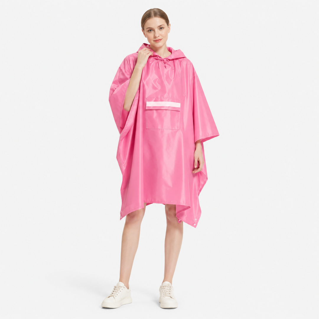 Oversized Waterproof Rain Poncho with Adjustable Hood & Storage Pouch for Hiking & Festivals | Thomler