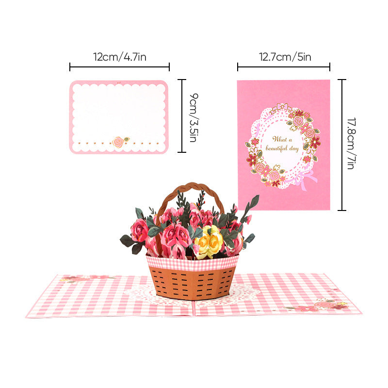 Popup Flower Greeting Card with 3D Laser-Cut Design for Mom, Grandma & Special Occasions | Thomler
