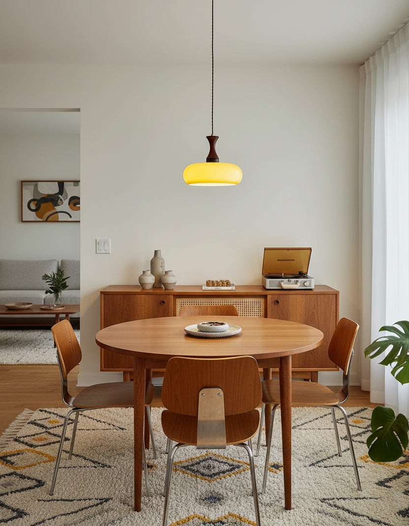 Pendant Light Glass 7 in Brown Dining Room Kitchen Island Ceiling Lamp Adjustable Height | Thomler