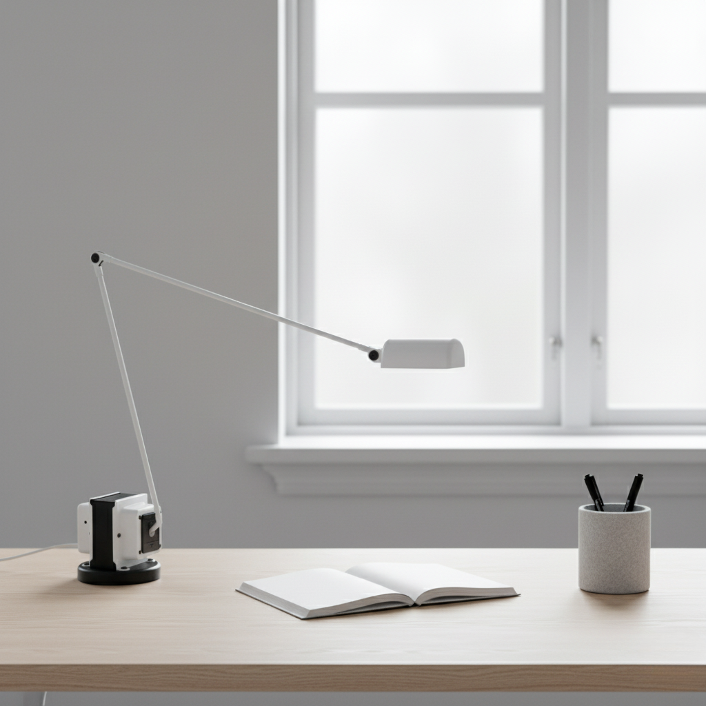 Articulated Metal Task Light with Dual-Segment Arm & Dimming Control | Thomler