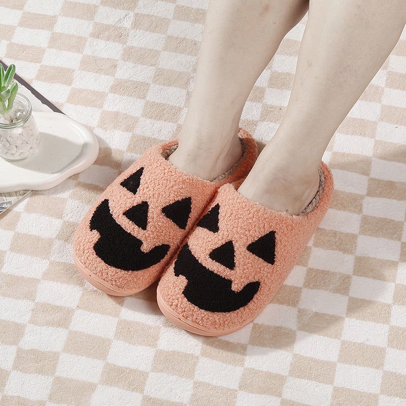 Festive Ghost & Jack-O'-Lantern Indoor Slippers for Halloween – Plush Memory Foam Comfort Footwear | Thomler