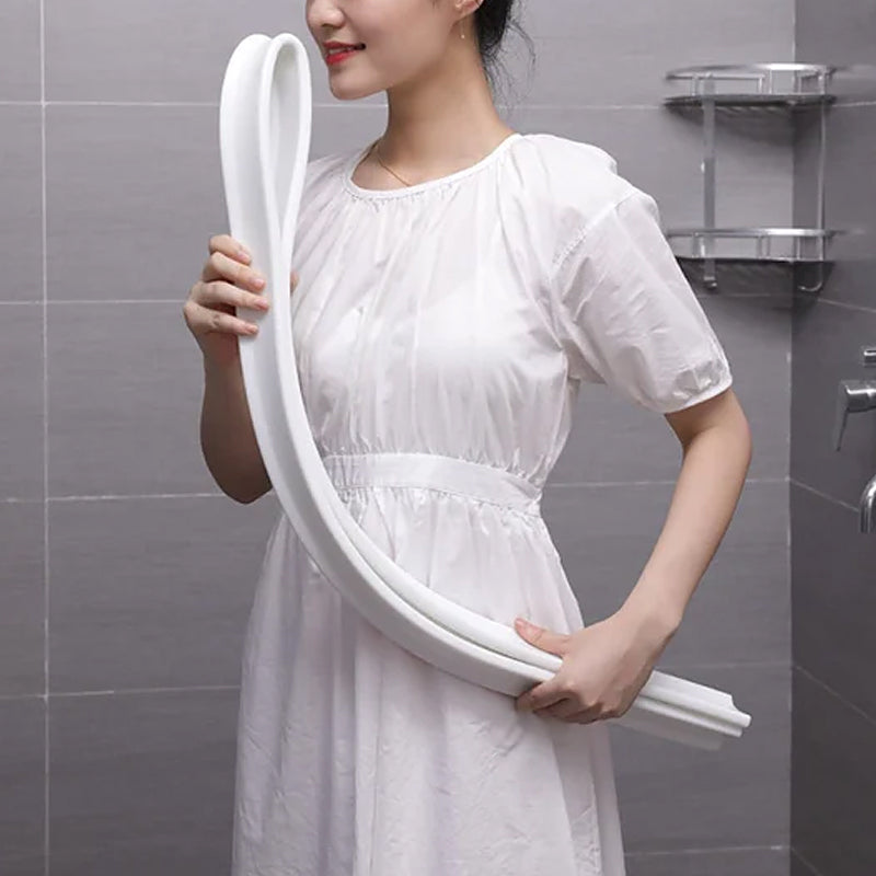 Flexible Rubber Water Dam Strip for Shower, Sink & Countertop – Self-Adhesive Threshold Barrier | Thomler