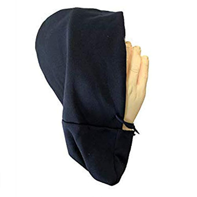 Eerie Hooded Face Window Cling with Cupped Hands – Life-Size Peeping Stranger Prop for Halloween Pranks & Home Scares | Thomler