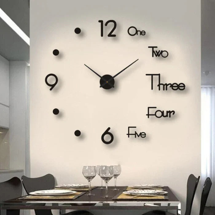 Wall Clock Acrylic 90.0 cm Red Modern Living Room Silent Decorative Art Timepiece | Thomler