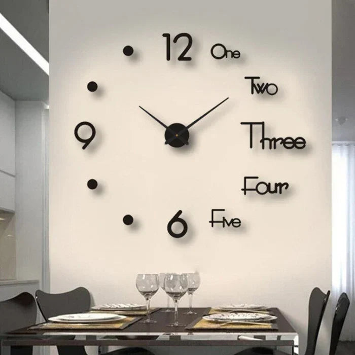 DIY Wall Clock Kit Large Modern Customizable Decorative Clock for Living Room Bedroom Black Silver Gold Red Glow in the Dark | Thomler