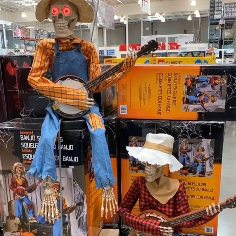 Motion-Activated Musical Skeletons Playing Banjos for Halloween Party Decor | Thomler