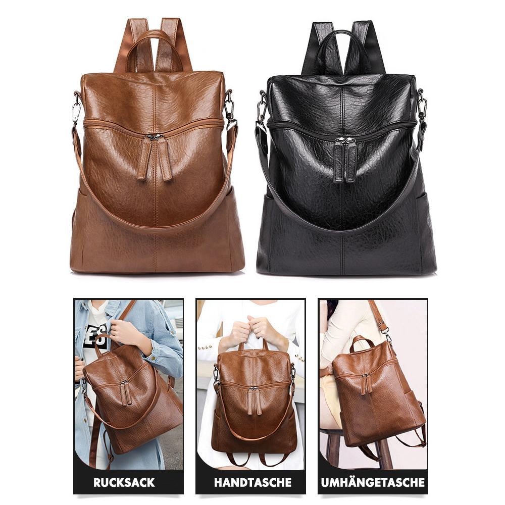 Genuine Leather Backpack with Multiple Compartments for Work School Travel Everyday Carry Women's Stylish Daypack | Thomler