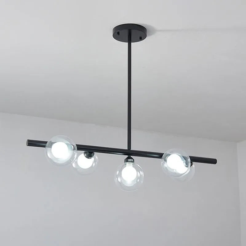 Kitchen Island Overhead Fixture with Textured Glass Globes 5 or 6 Heads Hanging for Dining Room | Thomler