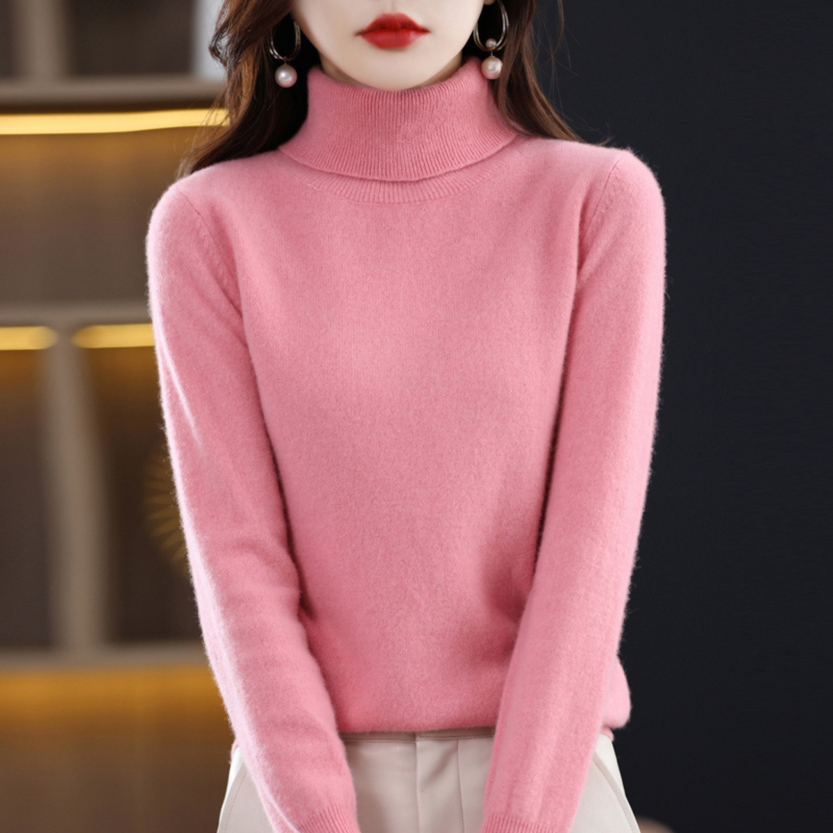 Women's Cashmere Turtleneck Sweater – Soft Knit Pullover for Fall & Winter | Thomler