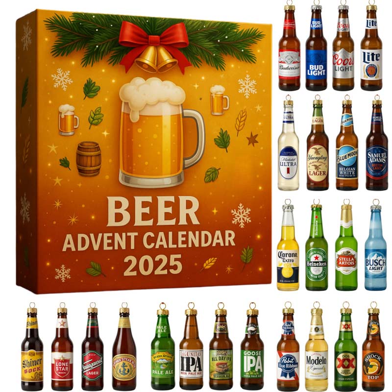 24-Day Craft Beer & Whiskey Discovery Calendar with Mini Bottles – Perfect Gift Set for Daily Tasting Experience | Thomler