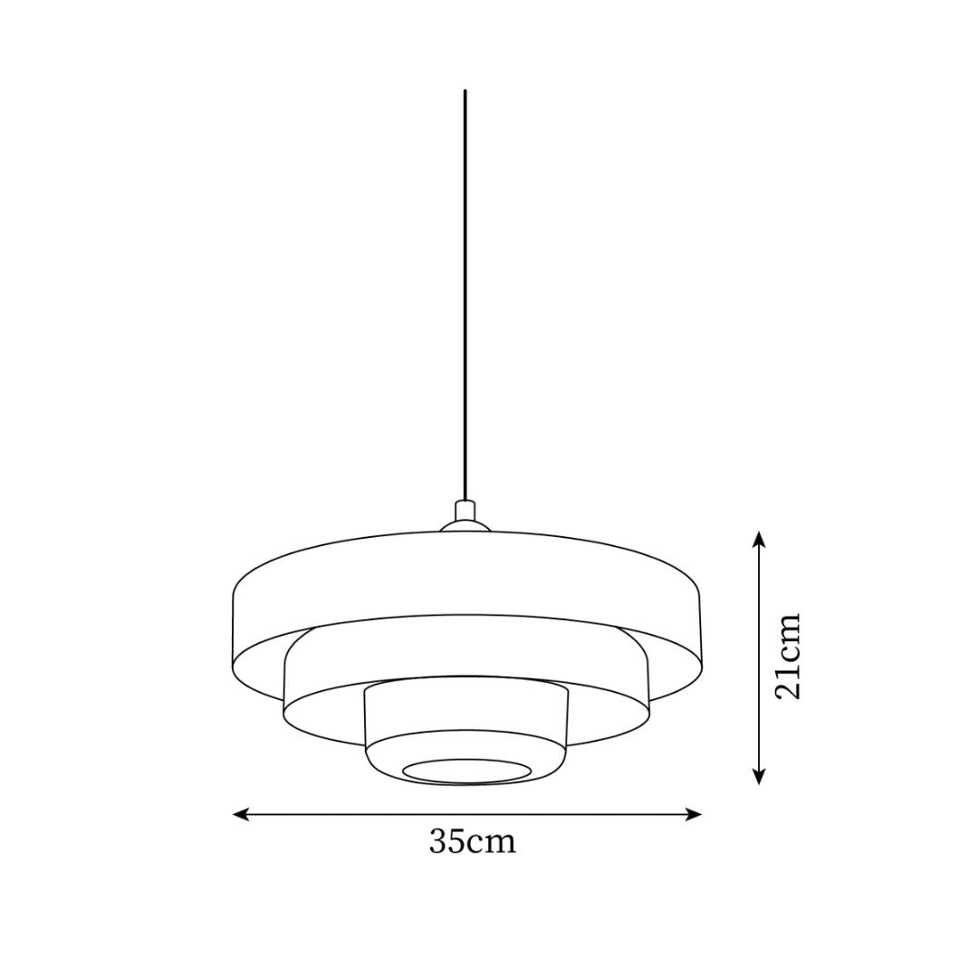 Pendant Light Laminated Metal Ø35.0 cm Adjustable Orange Dining Room Living Room Hanging Ceiling Lamp | Thomler