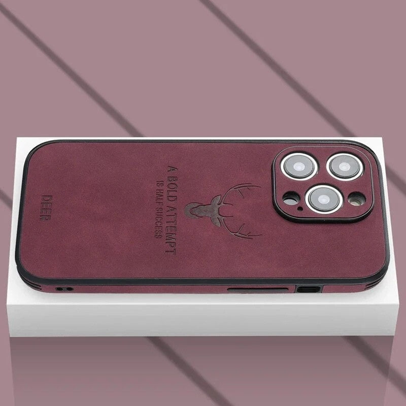 Genuine Suede iPhone Case with Camera Protection & Shock-Absorbing Silicone Liner for iPhone 12-17 | Thomler