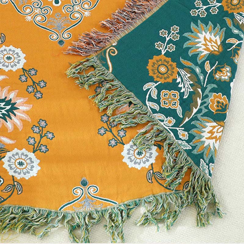 Reversible Cotton Quilt Lightweight Floral Bedspread for All Seasons Queen King Full Size Breathable Coverlet | Thomler